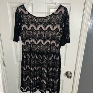 Juniors REWIND BLACK LACE PARTY DRESS Size XL HOLIDAY Special Occasion Vintage